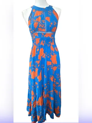 Abel the label Charlotte Floral Halter Tie-Back Maxi Dress thumbnail 3