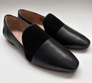 Rockport Total Motion Laylani Mixed-Media Black Leather Suede Loafer Minimalist thumbnail 1