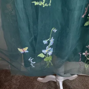 Green Embroidered Tulle Corset Mini Dress 12 Fairycore Prom Homecoming Formal thumbnail 8