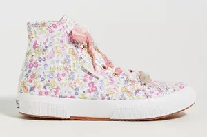 Love Shack Fancy X Superga Canvas Floral Hi Top Sneakers thumbnail 1