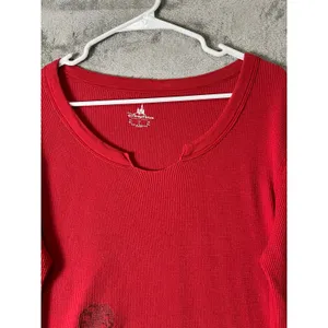 Disney Parks Red Thermal Mickey Mouse Crochet Cuff Boho Hippie Top Large thumbnail 2
