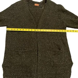 POL Cardigan Sweater Women Large Green Speckled Knit Open Front Pockets Gorpcore thumbnail 5