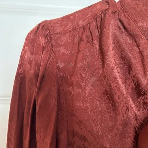 Express Long Sleeve Pussycat Bow Blouse Brown Size S thumbnail 9