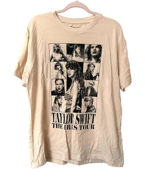 TAYLOR‎ SWIFT Eras Tour Merch Tee Cream Large thumbnail 1