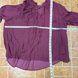 Madewell Burgundy Ruffled Blouse thumbnail 11