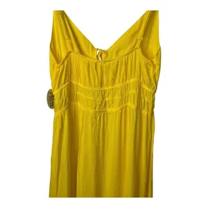Jolie & Joy Midi Dress Womens 1X‎ Yellow Smocked Waist Ruffle Hem Boho Summer thumbnail 10