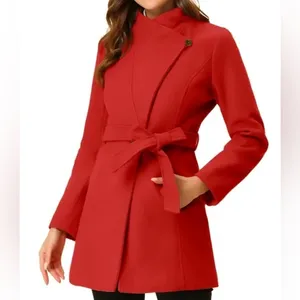 Allegra K Women's Red Single Breasted Coat - XL thumbnail 3