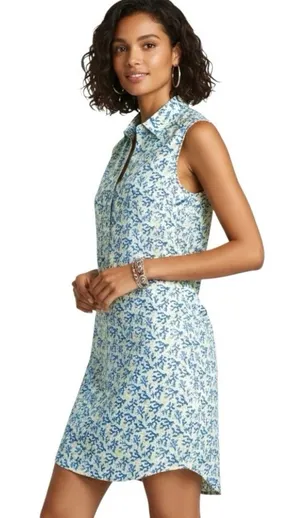 Vineyard Vines Performance Dress Sankaty Lucaya Blue Coral Reef Size Medium thumbnail 1