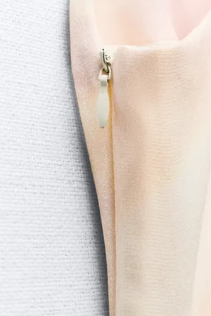 Zara maxi long satin foil effect cowl neck body on casual summer vacation dress thumbnail 11