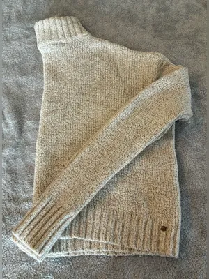 Cozy Mock Neck Women's American Eagle Sweater in Light Beige Size X-Small thumbnail 7