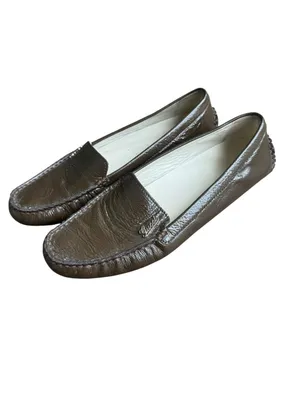 Gucci Driving Moccasins Flats Patent Crinkle Leather Brown 36.5 thumbnail 2