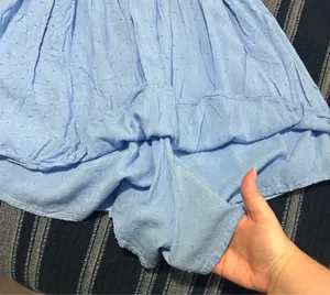 Light Blue Puff Sleeve Romper Dress thumbnail 3