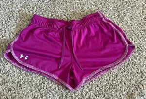 Under Armour Women's‎ Purple Heat Gear Running Shorts Size Medium thumbnail 1