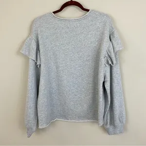 Aerie Ruffle Sleeve Sweatshirt Medium Heather Gray Size XS‎ thumbnail 7