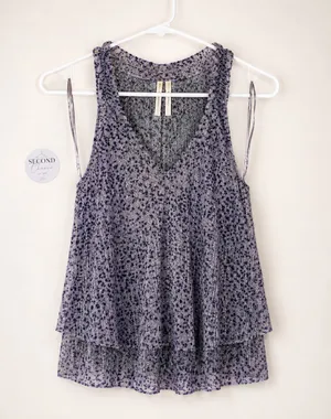 Anthropologie shimmery layered tank top size s thumbnail 2