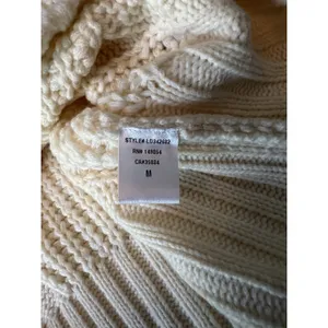 Sage The Label‎ Cream Cable Knit Fringe Trim Mock Neck Sweater Vest M thumbnail 3