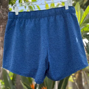 Nike Women's Heathered Blue Pull on Drawstring Dry-Fit Active Shorts thumbnail 2