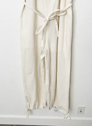 [Urban Outfitters] Cream Linen Blend Open Back Sleeveless Palmer Jumpsuit Sz XS thumbnail 7