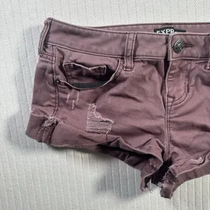 express cuffed chino shorts purple low rise shortie size 2 distressed thumbnail 2