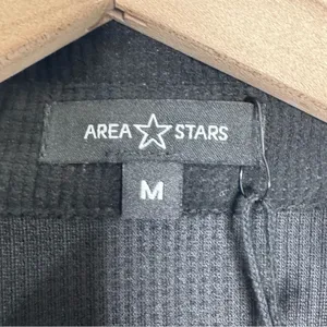 Area Stars Micro Waffle Cropped Top Black Long Sleeve V Neck Collar Size‎ M NEW thumbnail 3