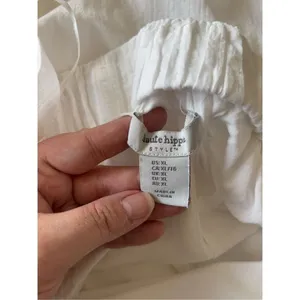 Haute Hippie Style White Bow Tie Strap Long Dress Boho Women’s XL thumbnail 2