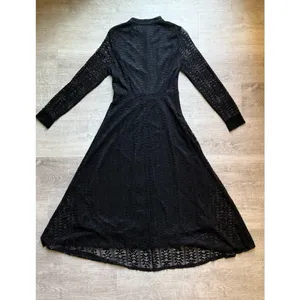 Lace Long Sleeves Button Front Midi Dress Size L Whimsygoth Witchy Dark Fairy thumbnail 8