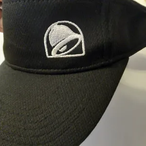 Taco Bell Employee Snap Back Logo Embroidered Visor Hat in Black thumbnail 2