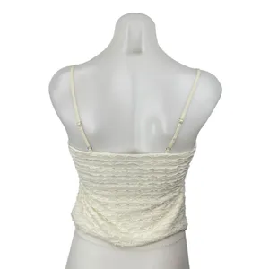 Edikted Alessia Women's White Ruffle Tie Front Sleeveless Camisole Tank Top Sz S thumbnail 4