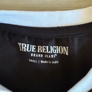 True Religion Ringer Baby Tee with Crystal Logo Black Small NWOT thumbnail 6