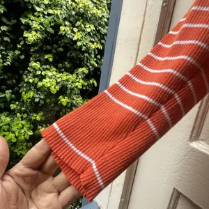 Ralph Lauren Striped Henley Sz M Orange Preppy Retro Cotton Summer 3/4 Sleeve thumbnail 6