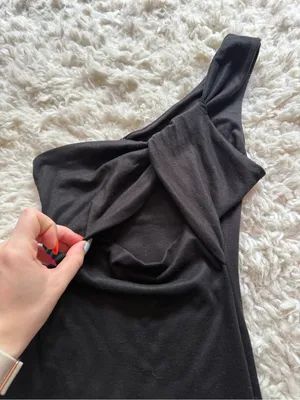 Windsor One-Shoulder Black Cocktail Dress thumbnail 2