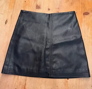 H&M Black Faux Leather Skirt thumbnail 1
