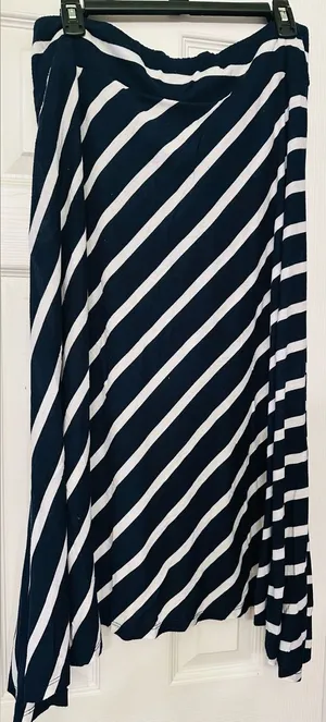 Allison Brittney black and White Diagonal Stripe Maxi Skirt thumbnail 1