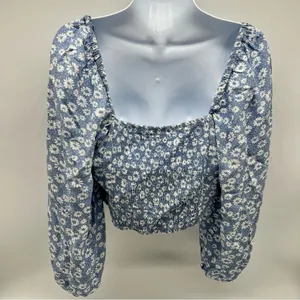 Wild Fable White Puff Sleeve Crop Blouse thumbnail 6