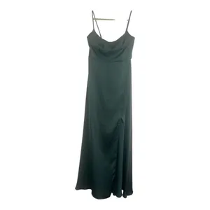 ✨Azazie Halsey Stretch Sea Moss A-Line Side Slit Stretch Satin Sz A8 Dress✨ thumbnail 7