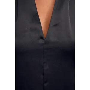 ANTROPOLOGIE Bishop + Young Camila Black Satin Twist Back Shift Dress Sz S NWT thumbnail 2