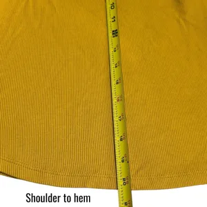 Ulla Johnson‎ Koa Ribbed Knit Top Golden Yellow Ruffle Sleeve Feminine Dainty L thumbnail 13
