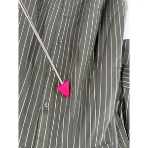 ASOS Shirt Dress Olive Green Pinstripe Maxi SZ 0 Safari Scandi Utility Military thumbnail 6