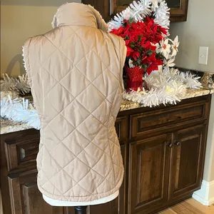Puffer Vest Tan Reversible Frosted Sherpa Zip Ski Jacket Womens S Free Country thumbnail 12