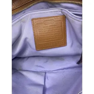 COACH Large White Brown Leather Shoulder Bag thumbnail 7