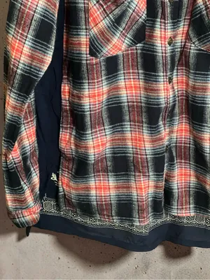 Free People Behind The Flannel Plaid & Floral Bandana Mixed Media Button Down thumbnail 6