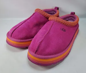 UGG Tasman Maxi Curly Slippers Womens 5 Pink Orange Platform Suede 1153054K thumbnail 1
