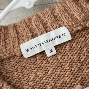 White + Warren Sweater cotton slub easy crewneck womens Brown (small) minimalist thumbnail 2