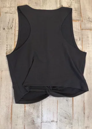 Aerie Twist-Front Sleeveless Crop Top | Size Large | Black | Soft & Stretchy thumbnail 3