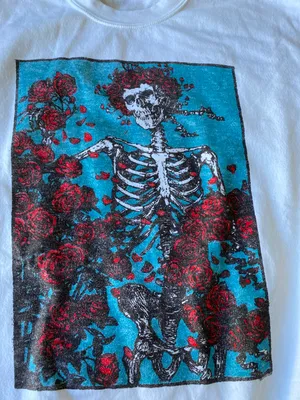 Junkfood Grateful Dead Roses White Sweatshirt XL thumbnail 5