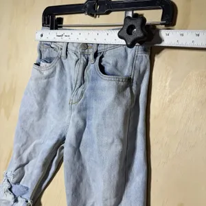 Old Navy Womens 10 High Rise Slouchy Straight Jeans Light Wash Distressed Ripped thumbnail 3