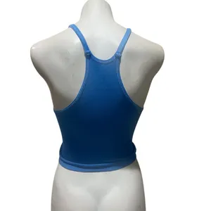 Free People Movement Women's Blue Ribbed Compression Crop Tank Top M thumbnail 6