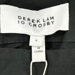 Derek Lam 10 Crosby Mini Dress Size 6‎ Black Long Sleeve Smocked Ruffle Cotton thumbnail 5