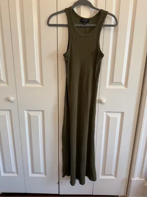 AYR The Metro Ribbed Maxi Dress Green Casual Size XS thumbnail 2