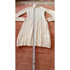 Tic Toc White Cable Knit Sweater Dress Size S Soft Minimalist Cozy thumbnail 3